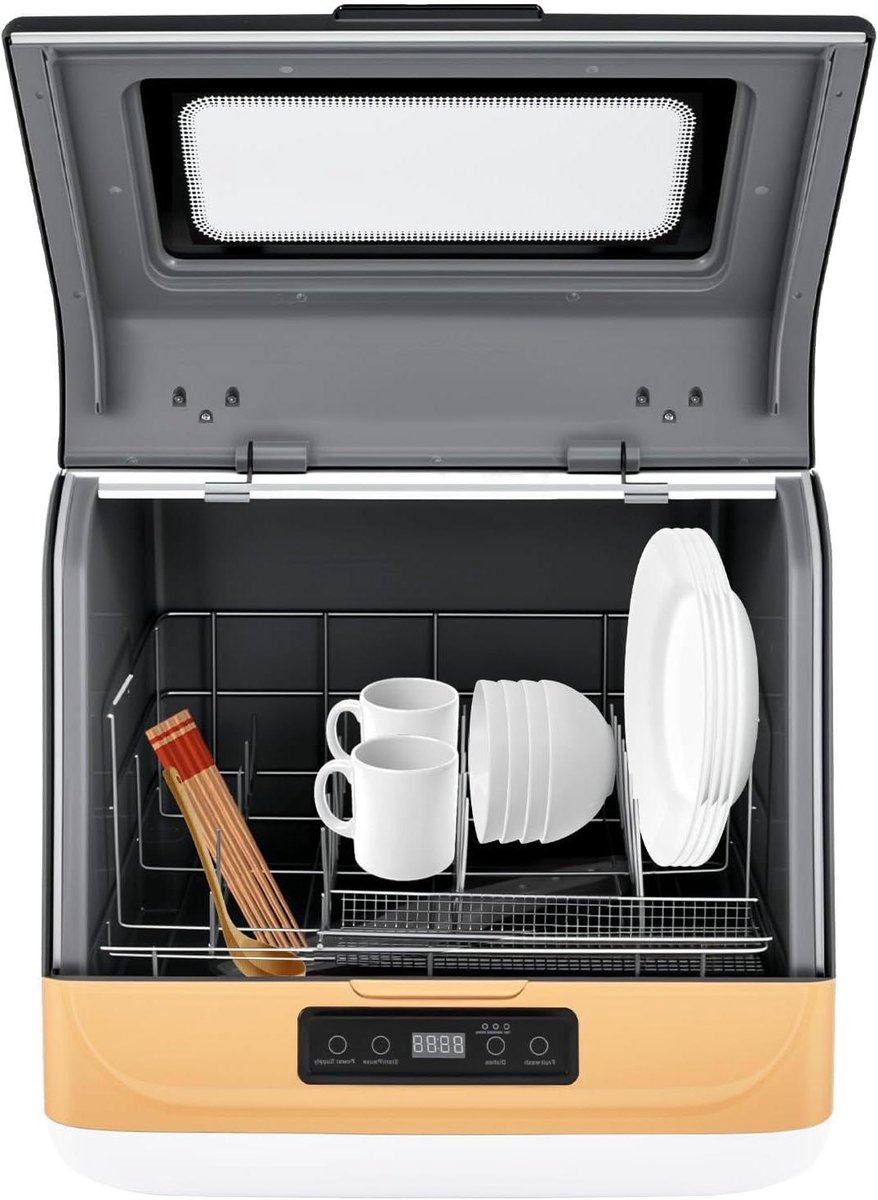 Mini Vaatwasser Tafelmodel Vaatwasser Keuken Gemak 3 Wasprogramma's 4-6 Couverts Goud Wit