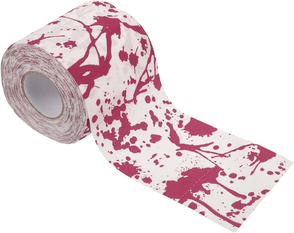 Decoratief Toiletpapier - Geprint Rollen - Feestelijke Decoratie - Bloedvlekken Patroon - 100 gram - Rood