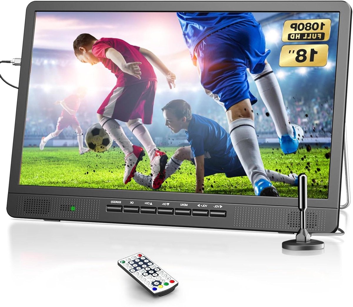 Draagbare Televisie - Kleine TV - Buiten Entertainment - Ingebouwde Antenne - 185 Inch Scherm - Zwart