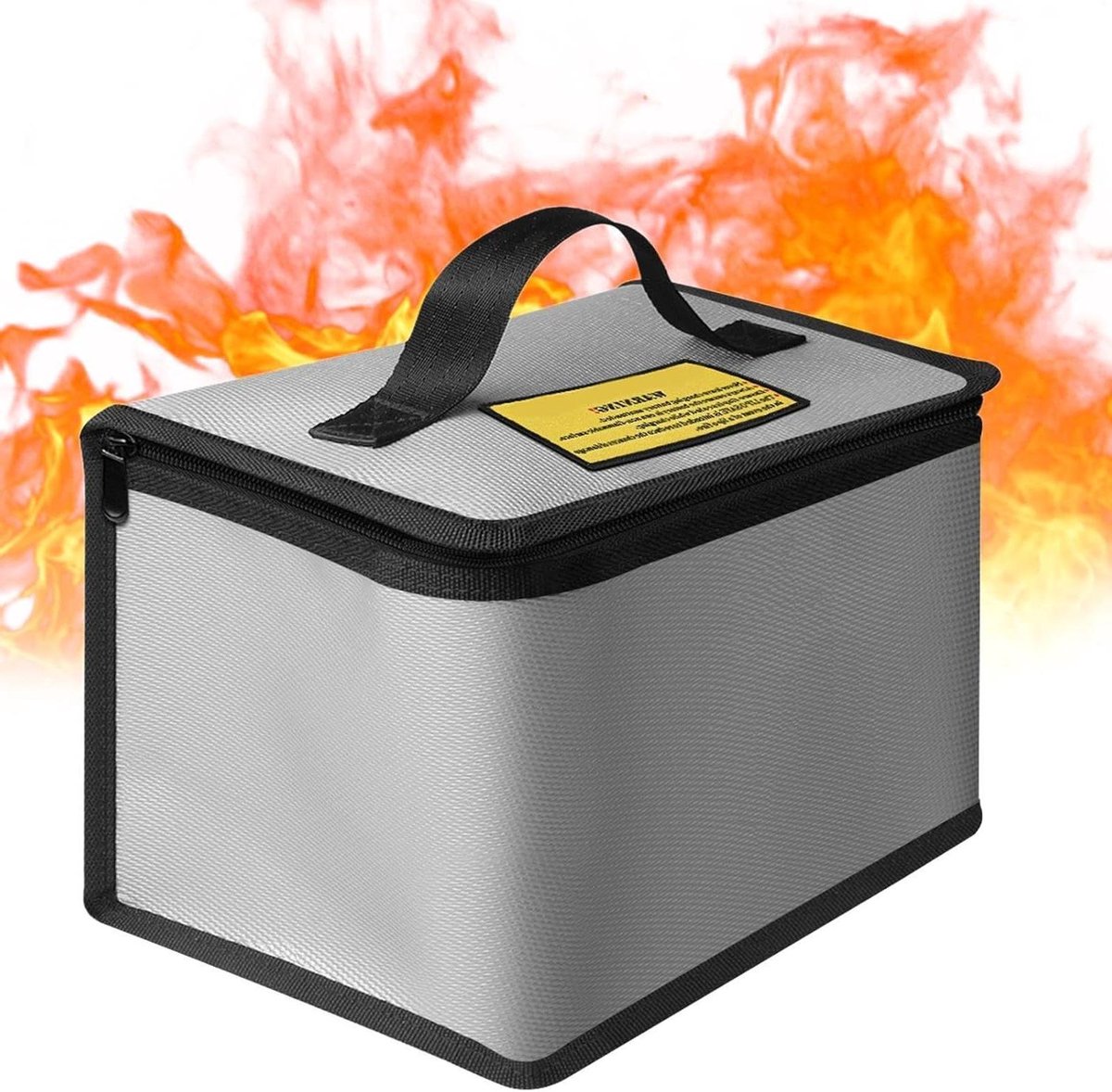 Brandwerende Batterijtas - Veilige Opslag - Batterijen Beschermen - Stralingsreductie - 215x155x115mm - Zwart