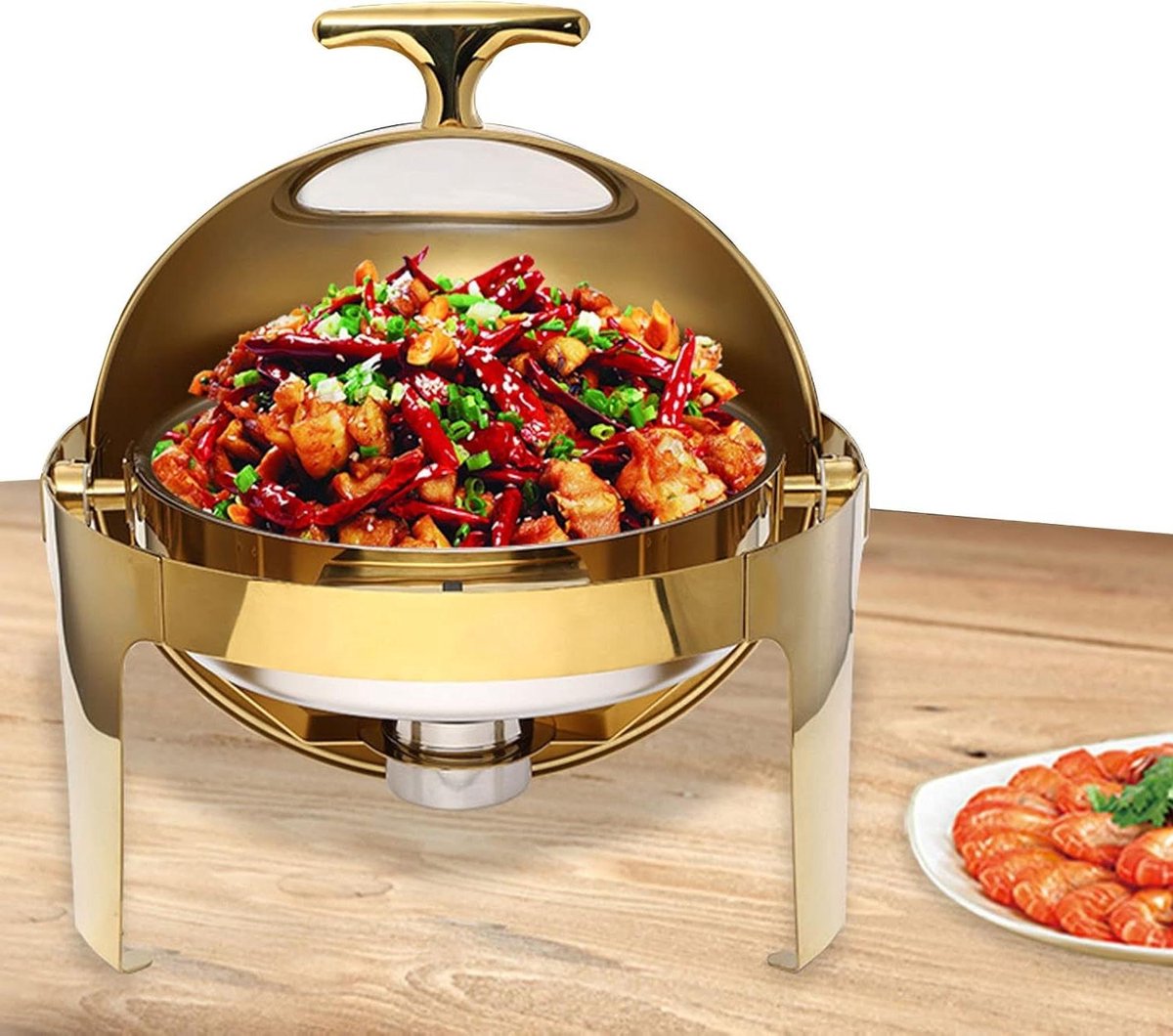 Voedselverwarmer - Buffet warmer - Feestelijke bijeenkomsten - Elektrisch verwarmend - 6 liter - Zilverkleurig