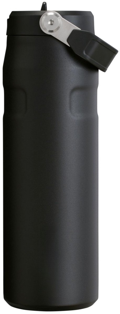 carmdering - Isolatiefles - Waterfles - Sportfles - Zwart, 480 ml, spingestanst staal, 33% lichter - Flip-top deksel met rietje, lekvrij - Vaatwasmachinebestendig - Voor sport, reis en kantoor