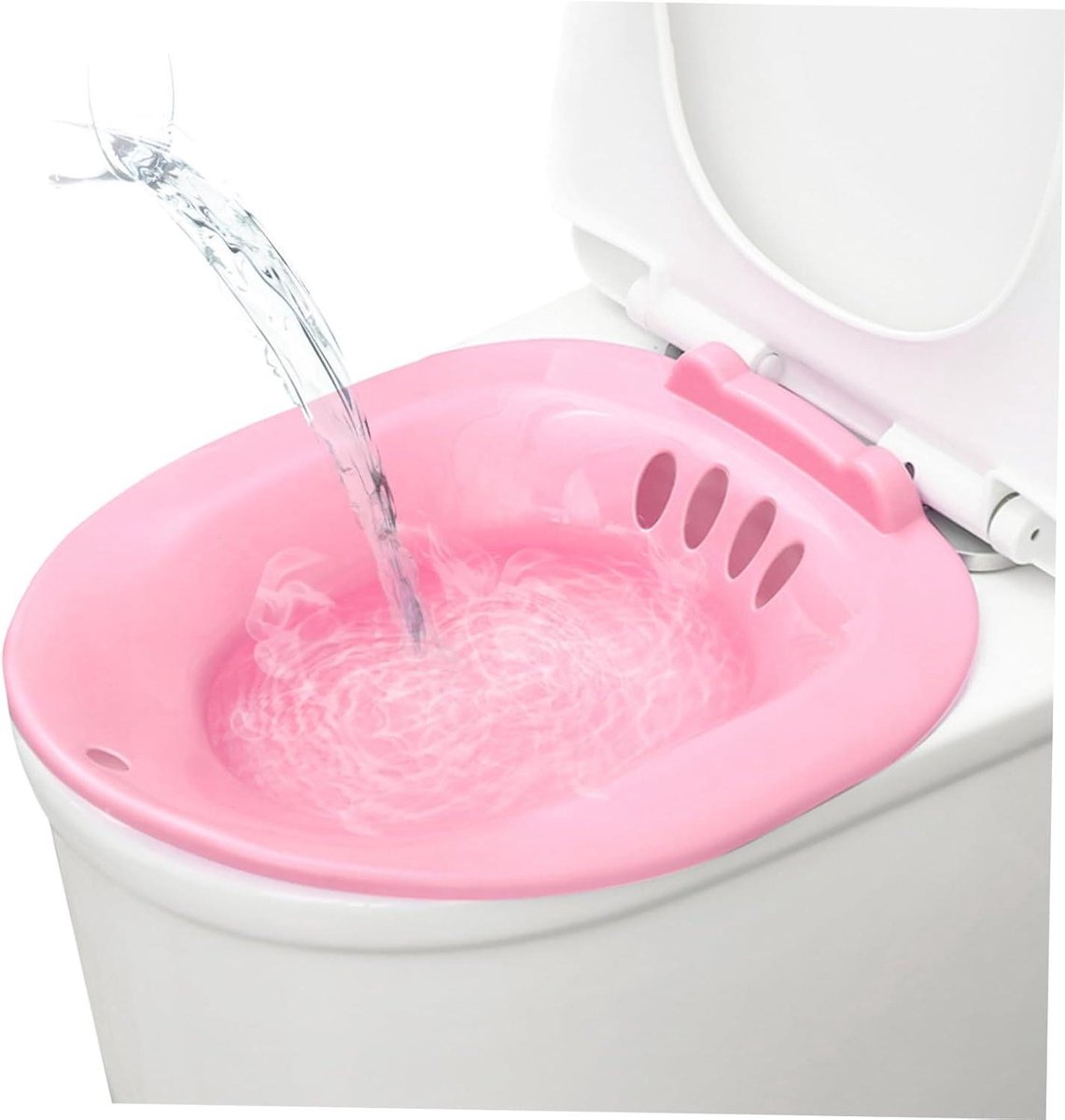 Draagbaar Zitbad - Bidet Toiletbril - Persoonlijke Hygiëne - Ergonomisch Ontwerp - 38.5 x 35.5 x 9.5 cm - Wit
