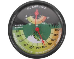 Mini Hygrometer - Temperatuur Vochtigheid Meter - Terrarium Controleren - Mechanisch Werking - 7.5 cm - Wit
