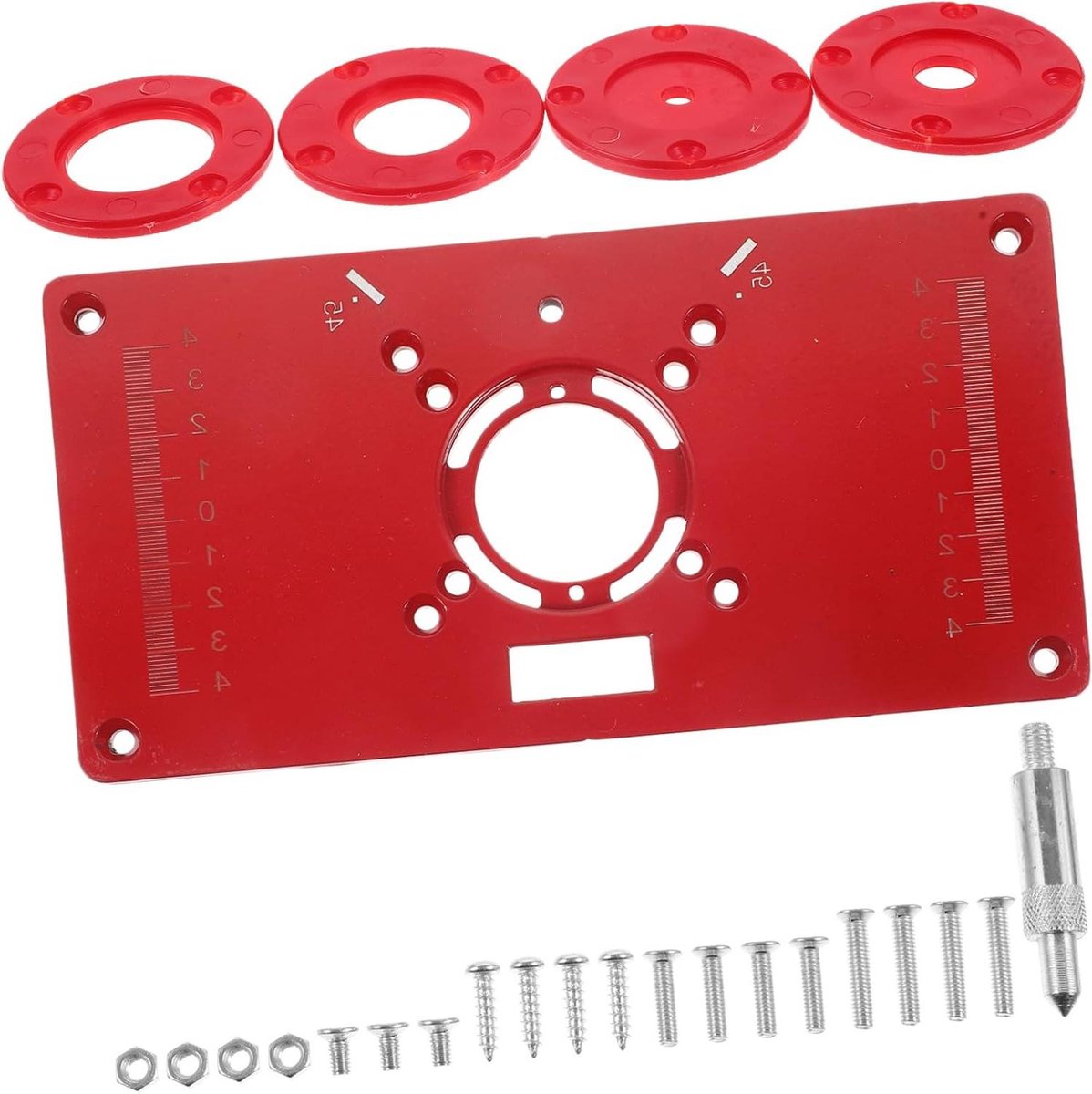 Router Tafel Inzetplaat - Freesplaat Werkbank - Houtbewerking Frezen - Aluminium Legering - 23.3 x 12 x 0.8 cm - Zilver