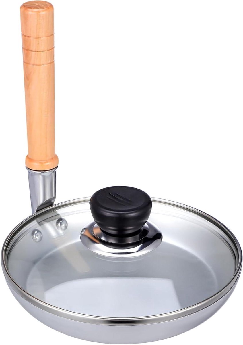 Tamagoyaki Pan - Omeletpan Koekenpan - Ontbijt Maken - Antiaanbaklaag - 18.6 x 16.7 cm - Zilver