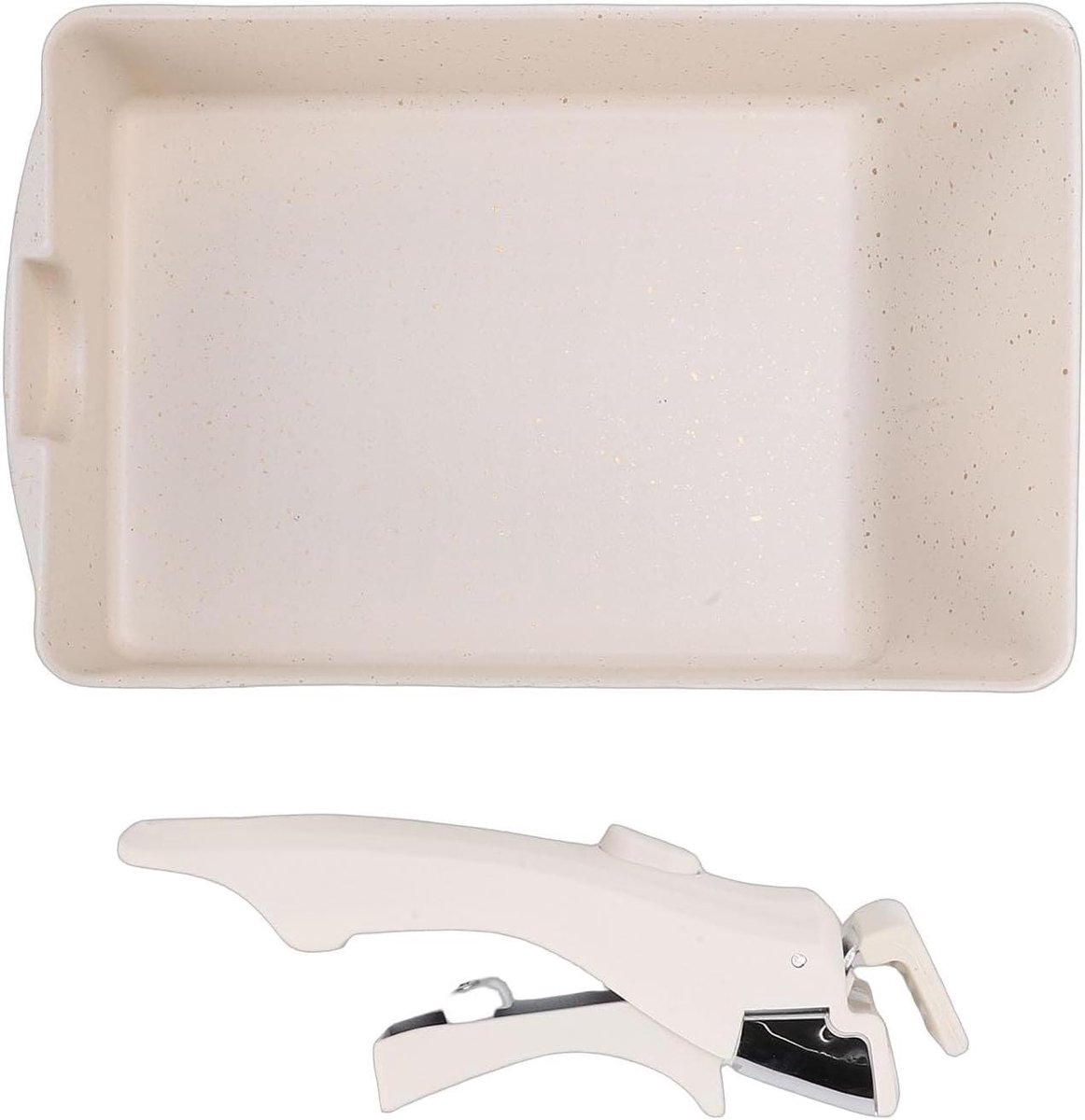 Tamagoyaki Pan Japanse Omeletpan Ontbijt Koken Afneembare Handgreep 14x22x5.5cm Beige