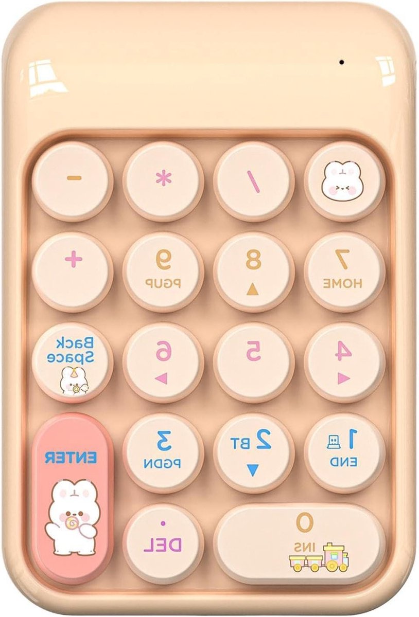 Nummertoetsenbord Draadloos - Extra Numpad - Snelle Data Invoer - 18 Toetsen Lay-out - Compact Formaat - Roze