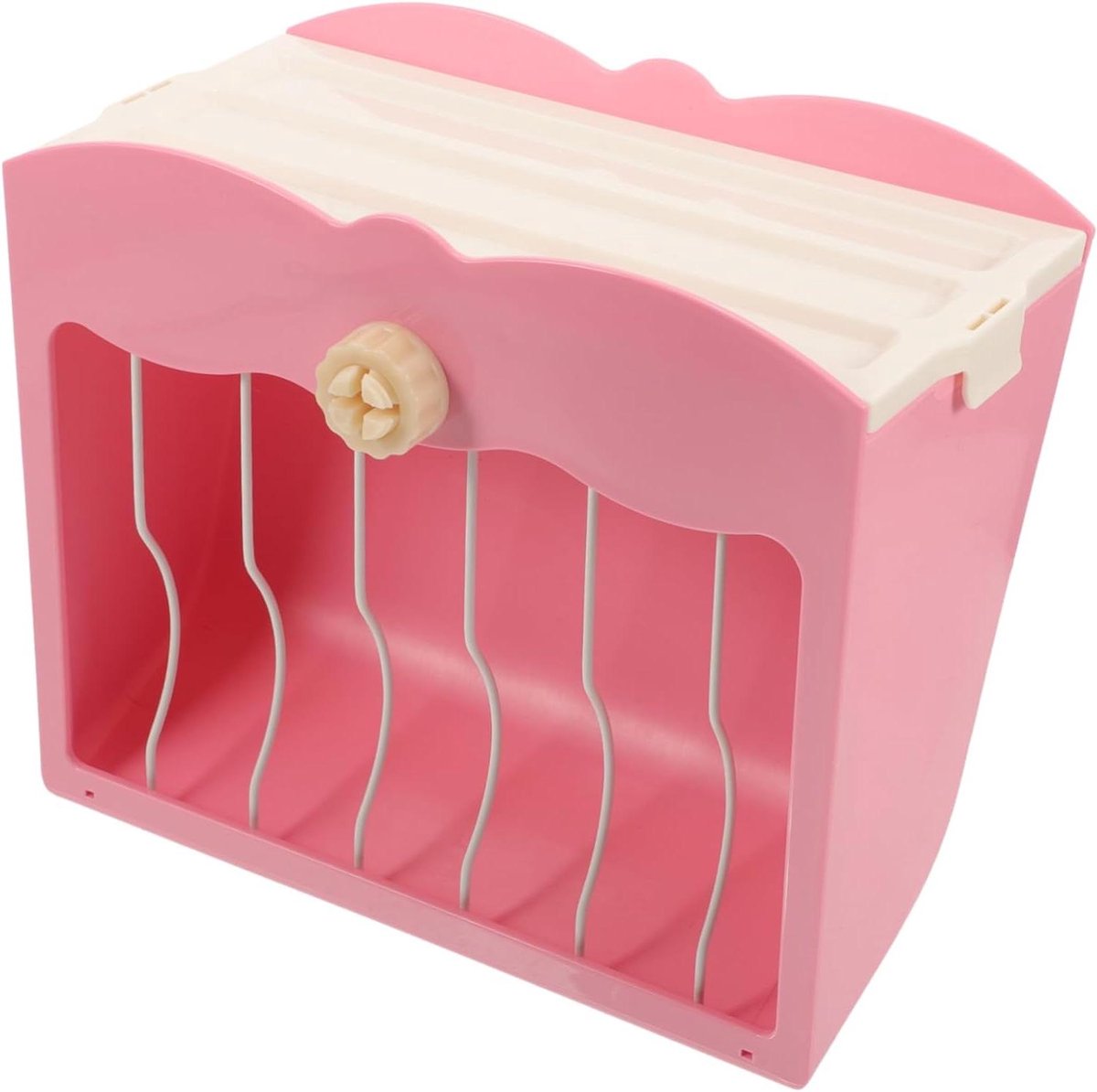 Konijnen Voerbak - Hooi Dispenser - Knaagdieren Voeren - Voorkomt Verspilling - 25x21x13cm - Roze