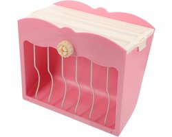 Konijnen Voerbak - Hooi Dispenser - Knaagdieren Voeren - Voorkomt Verspilling - 25x21x13cm - Roze