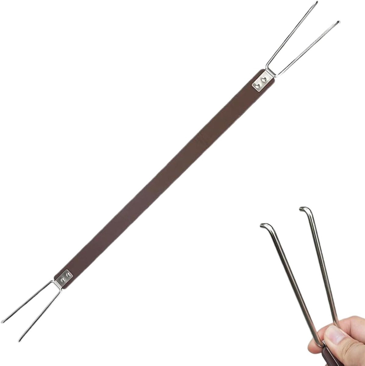 Handvat Voor Vuurplaats - Draagriem Haken - Buiten Koken - Gereedschapsvrije Montage - Tot 69 cm - Zwart