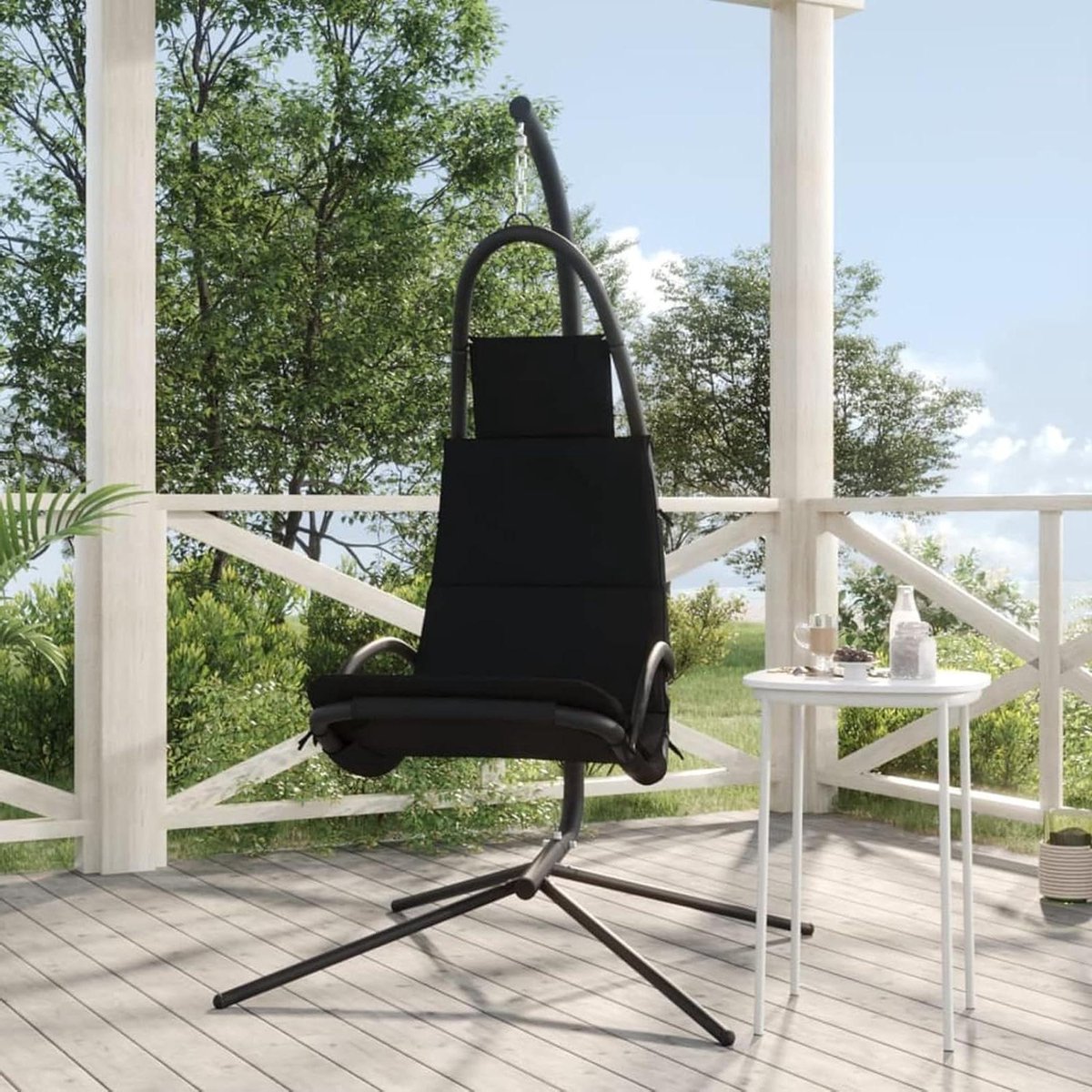 Tuin schommelbank - Buitenbank - Ontspannen buiten - Waterdichte stof - 110 cm breed - Zwart
