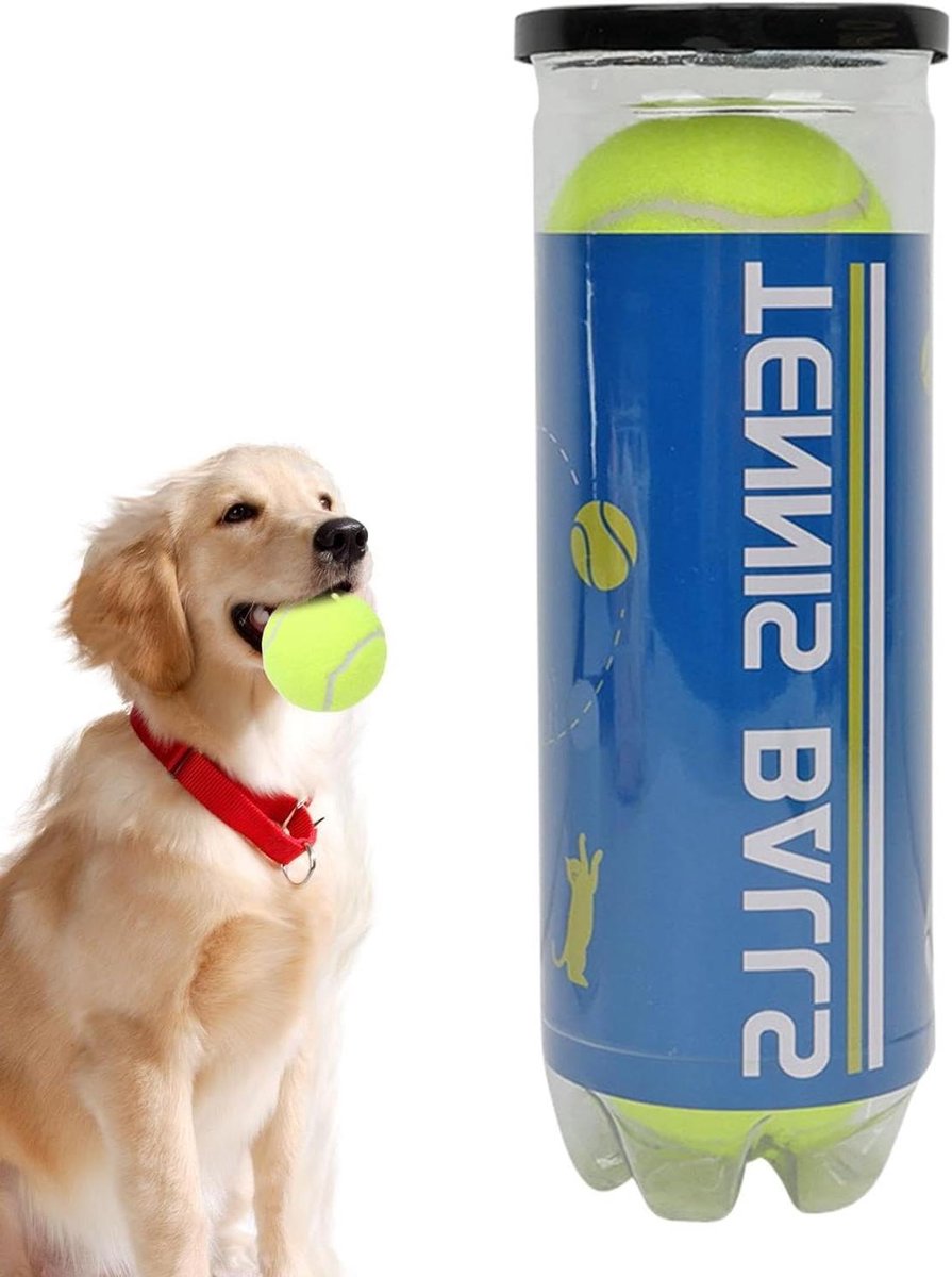 Tennisballen voor honden, tennisballen voor honden, interactief puppytrainingsspeelgoed, geschikt voor binnen en buiten, biedt je Q speeltijd