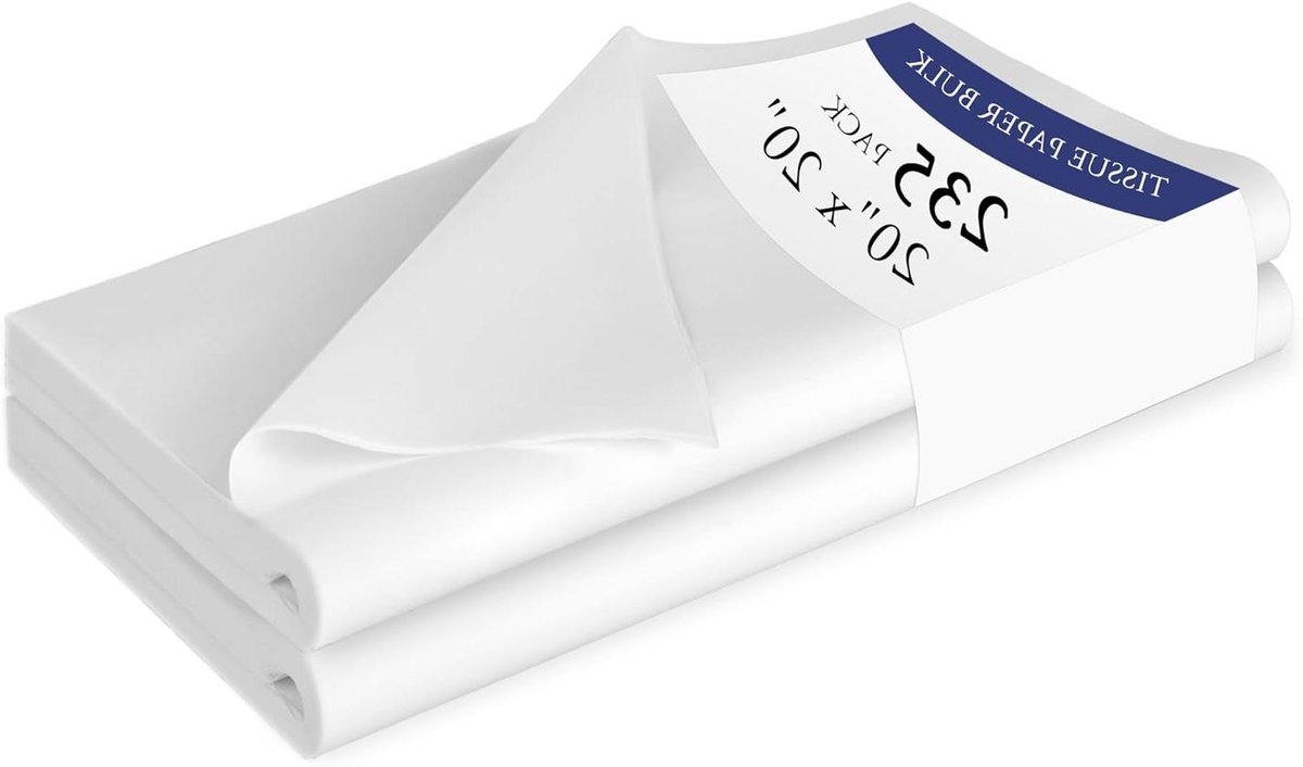 235 Sheets White Tissue Paper Bulk, 20" x 20" Gift Wrapping Paper for Moving, Gift Wrapping, Moving Supplies and Protecting Items Crown Display