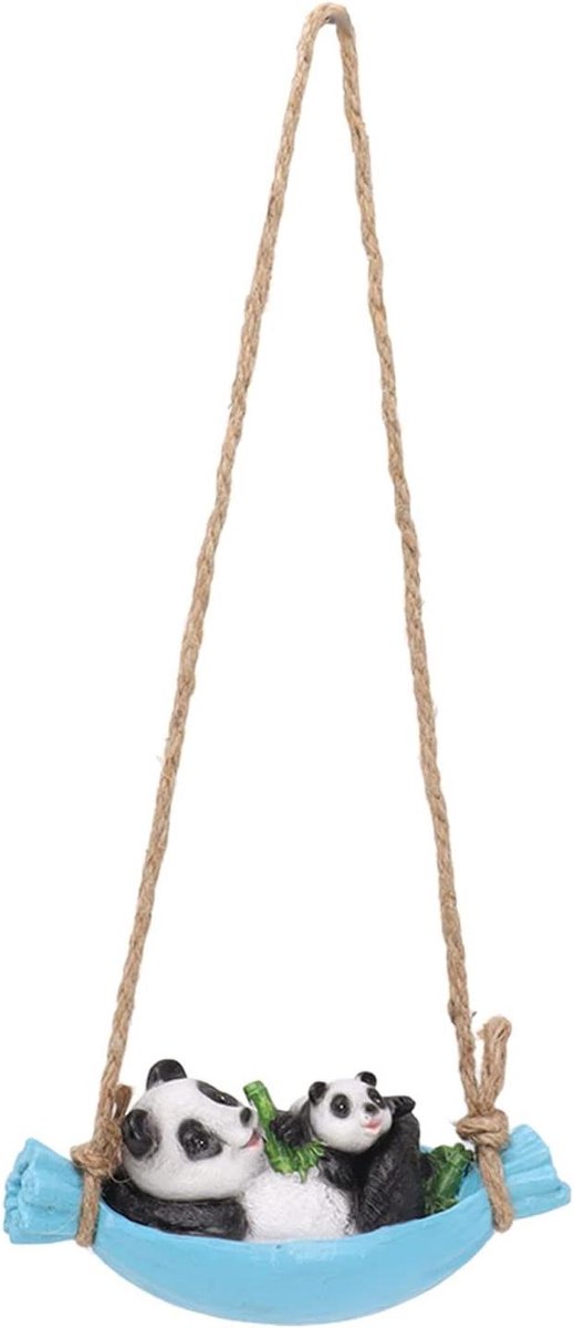 Panda Beeld Moeder Baby - Hars Panda Sculptuur - Tuin Decoratie - Weerbestendig Hars - 24x14x12 cm - Niet gespecificeerd