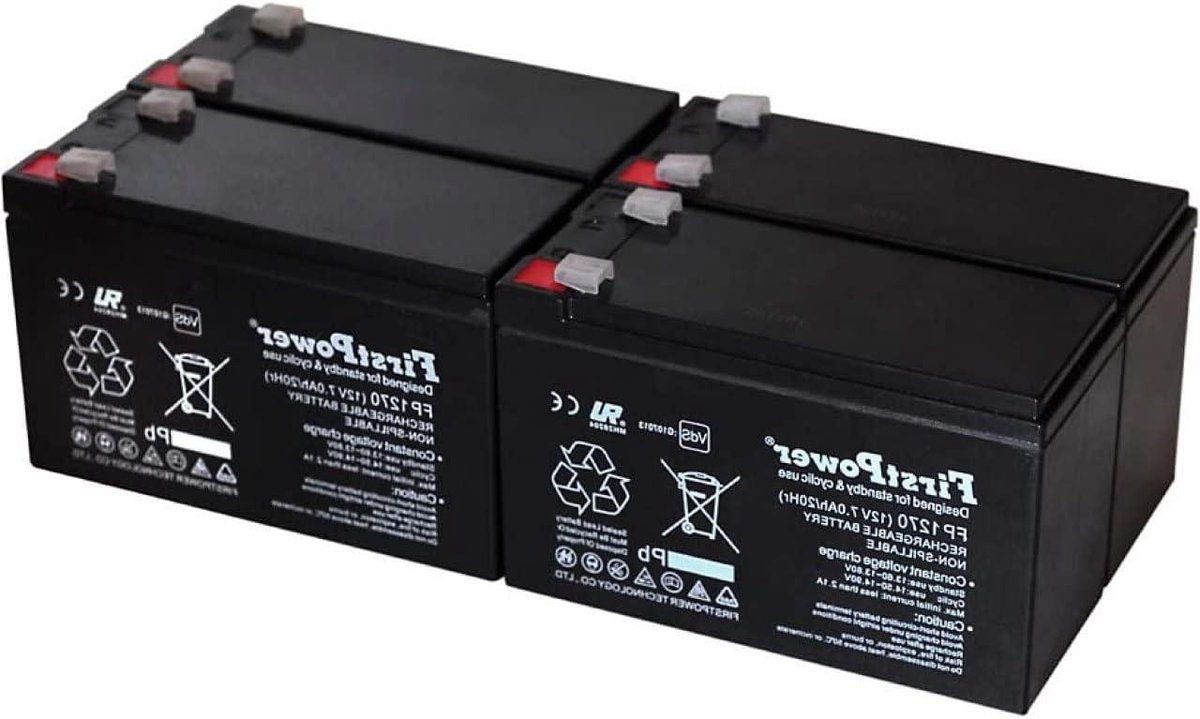 Oplaadbare Batterij - Accu Gel - Stroom Back-up - Loodzuur Technologie - 12 Volt 7Ah - Zwart