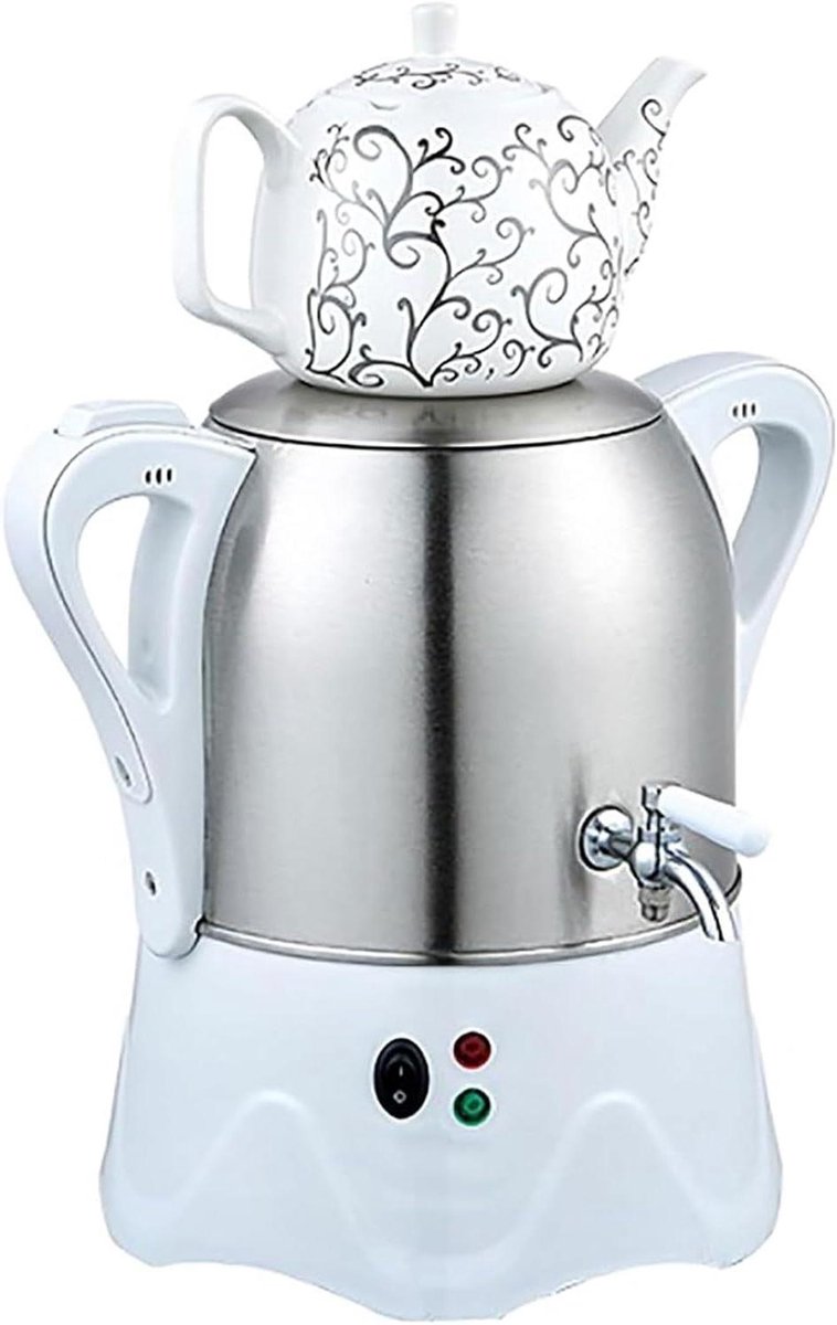 Elektrische theemaker - Waterkoker theepot - Thee zetten - Dubbele pot functie - 3 liter ketel - Wit