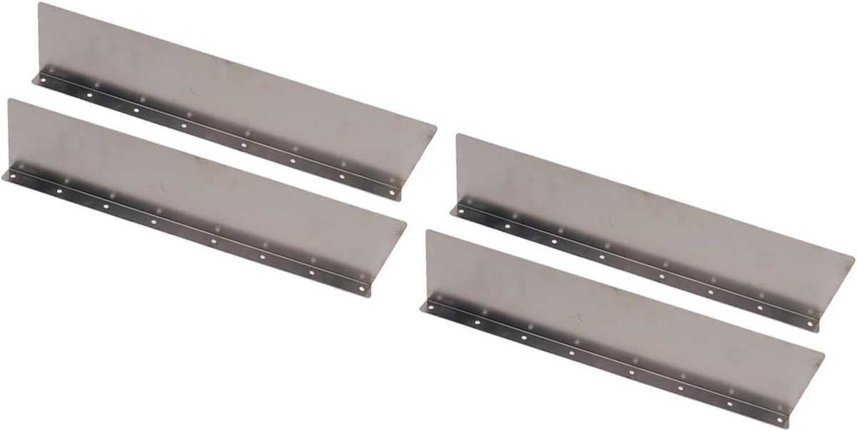 4-pack Regenafleider Aluminium Dakgootbeschermers met 32 ​​schroeven voor Eenvoudige Installatie - Effectieve Spatbescherming voor Daken