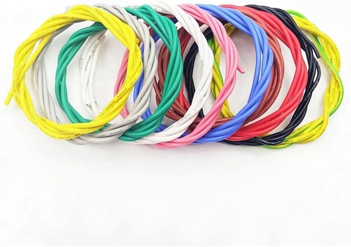 Koperdraad met Siliconenisolatie - Flexibele Elektronicadraad - Elektronica Projecten - Zachte Siliconenrubber Isolatie - 26 AWG - Grijs