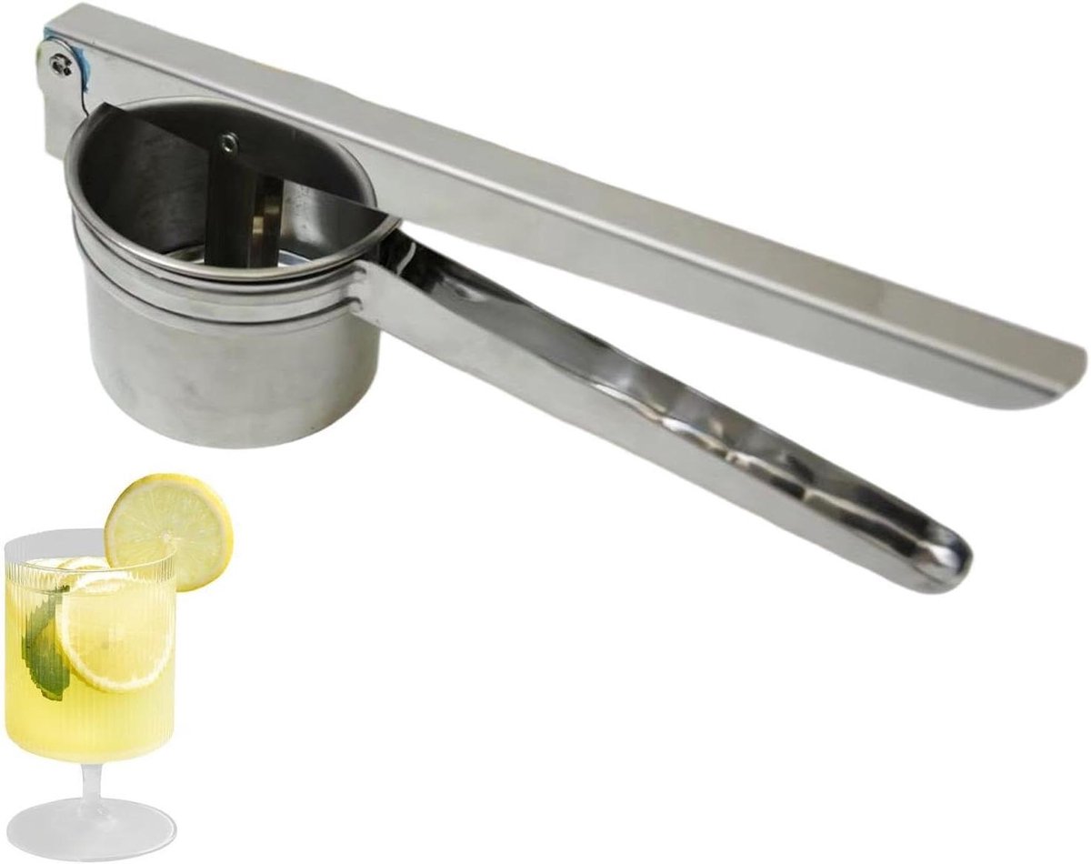 Citruspers - Handpers Vruchten - Sap Extraheren - Dubbelfunctioneel Ontwerp - 27.5 cm - Zilverkleurig