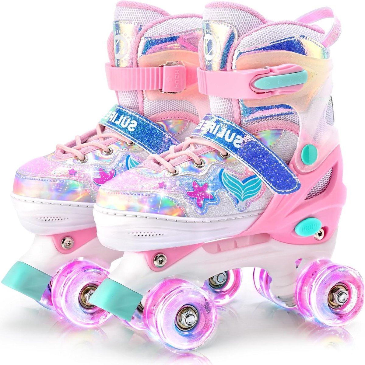 Kinder rolschaatsen Verstelbare skates Buiten sporten Lichtgevende wielen 4 maten verstelbaar