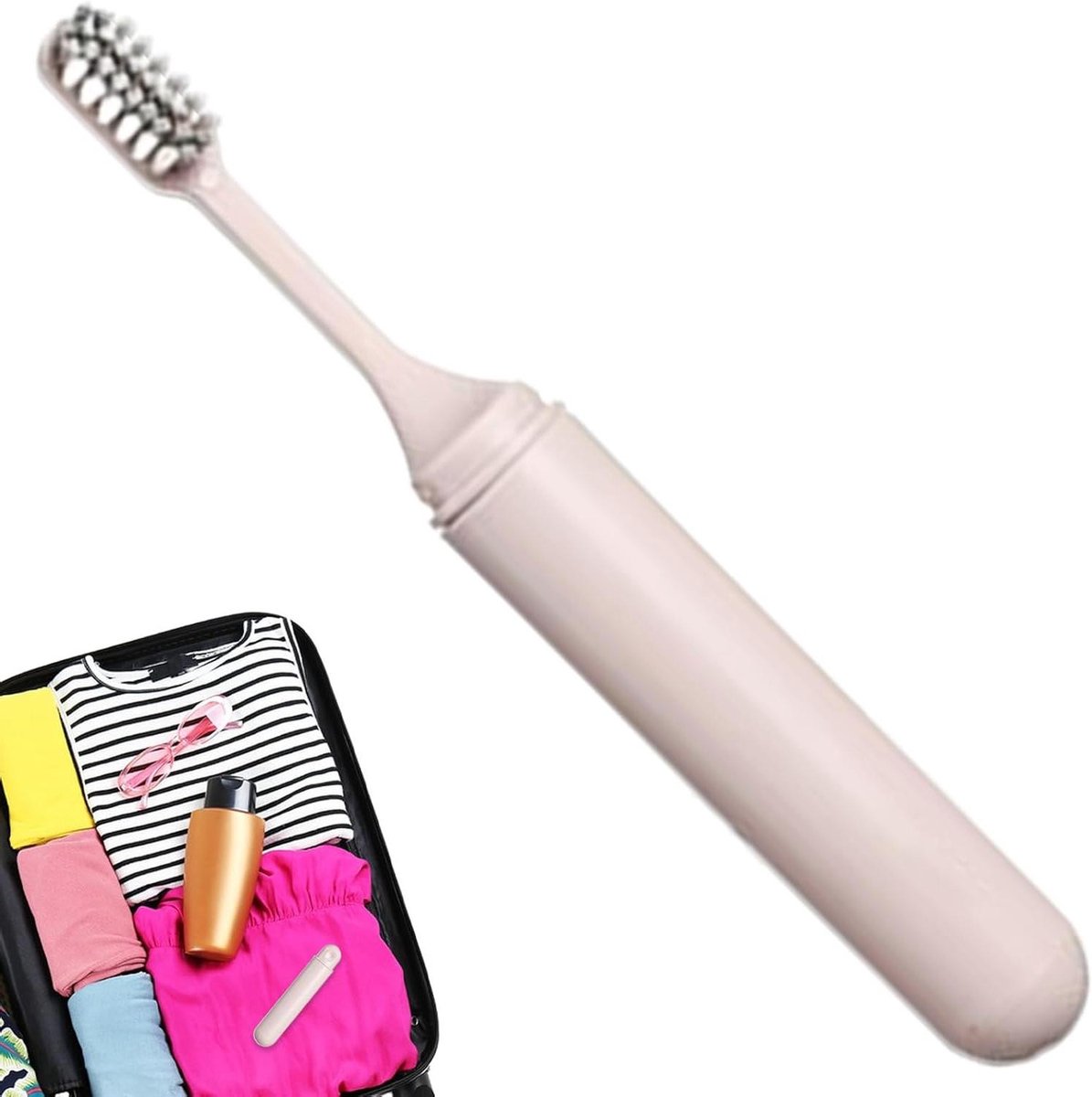 Reistandenborstel, inklapbaar, met afneembare borstelkop, voor persoonlijke hygiëne voor volwassenen en kinderen op reis, wandelen en werk