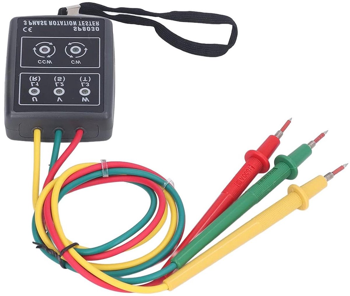 YWBL-WH Faserotatiemeter, ABS-materiaal, LED-indicatoren, 3 Meetsnoeren, AC-spanningstester voor Industrieel en Thuisgebruik