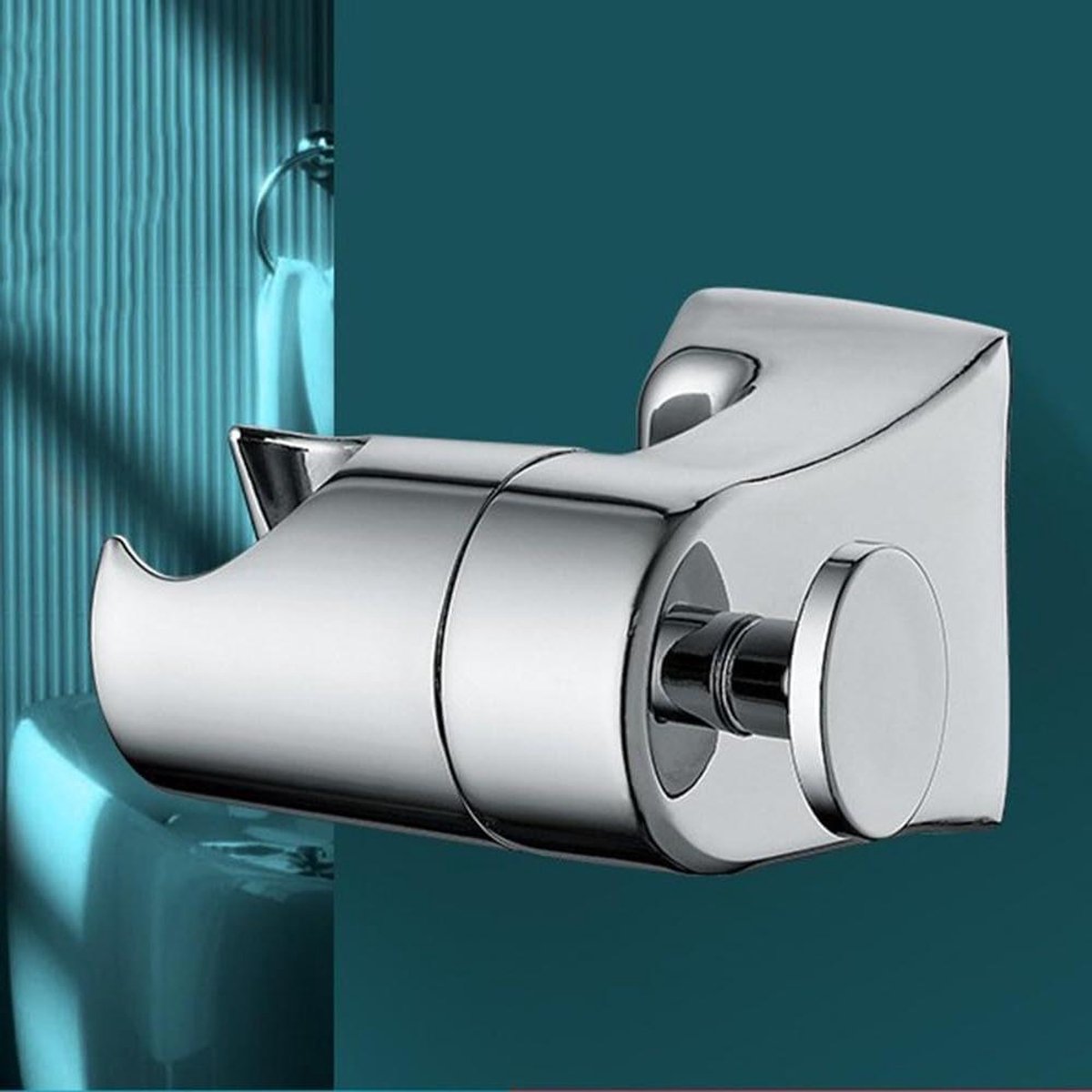 Douchekop Houder - Handdouche Beugel - Douche Comfort - Zonder Boren - 55x58mm - Zilver