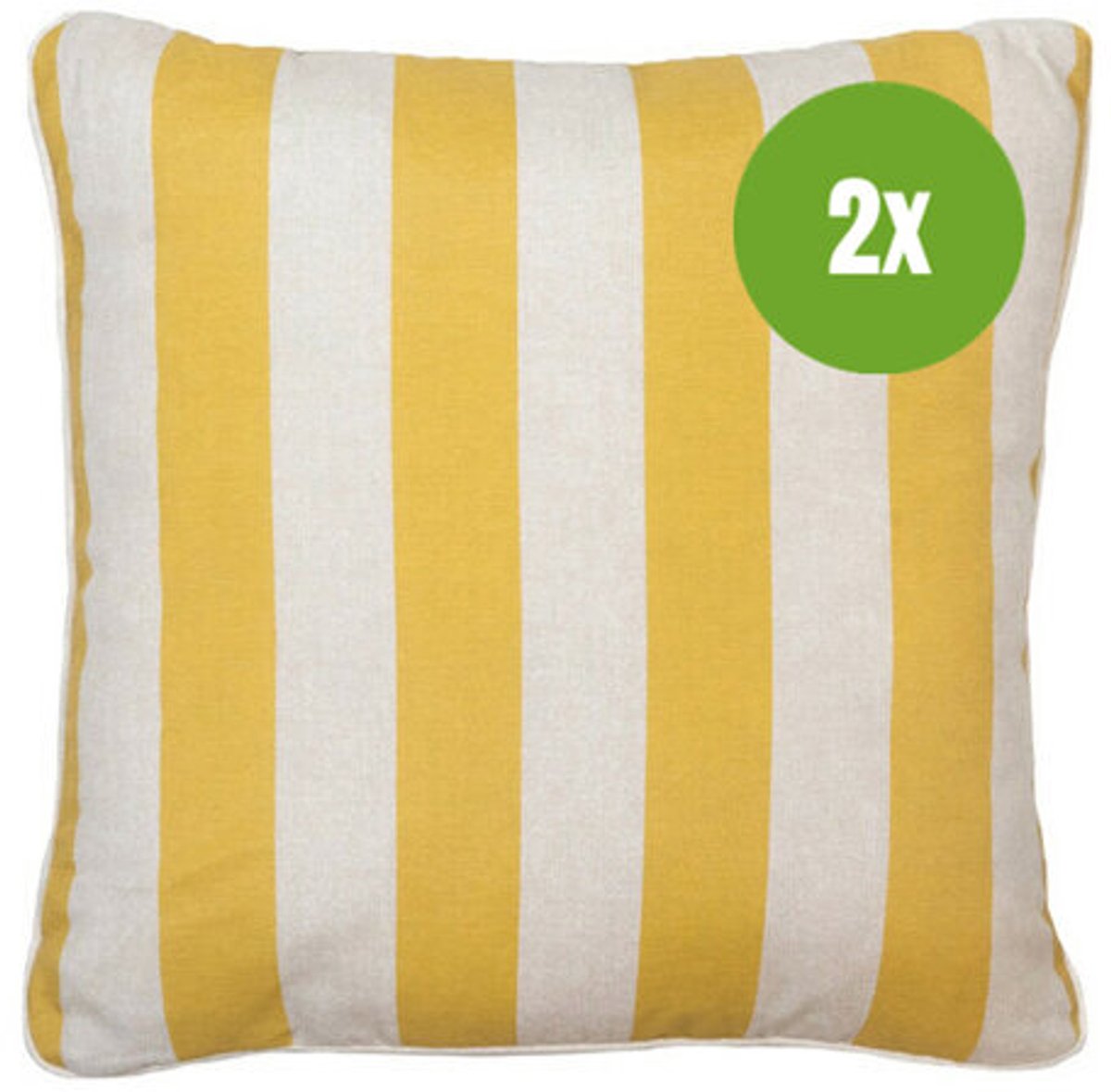 Sierkussen paspel ca.50x50cm Amora mustard 2 stuks