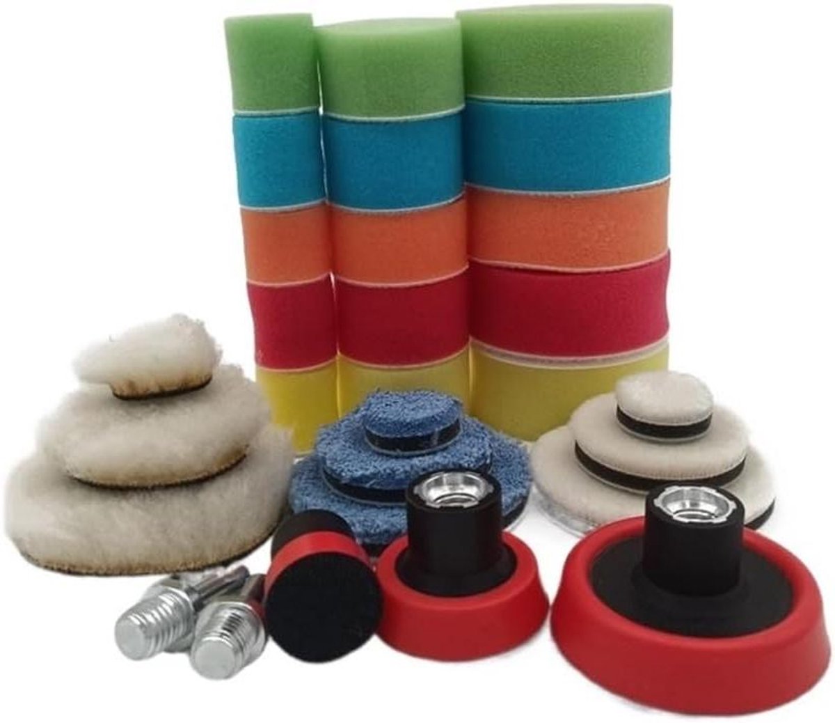 Polijstpad 29 stuks wax ontharing spons polijstpad steunplaat auto polijsten gereedschapsset voor polijstmachine polijstmachine autowas accessoires P Kit P
