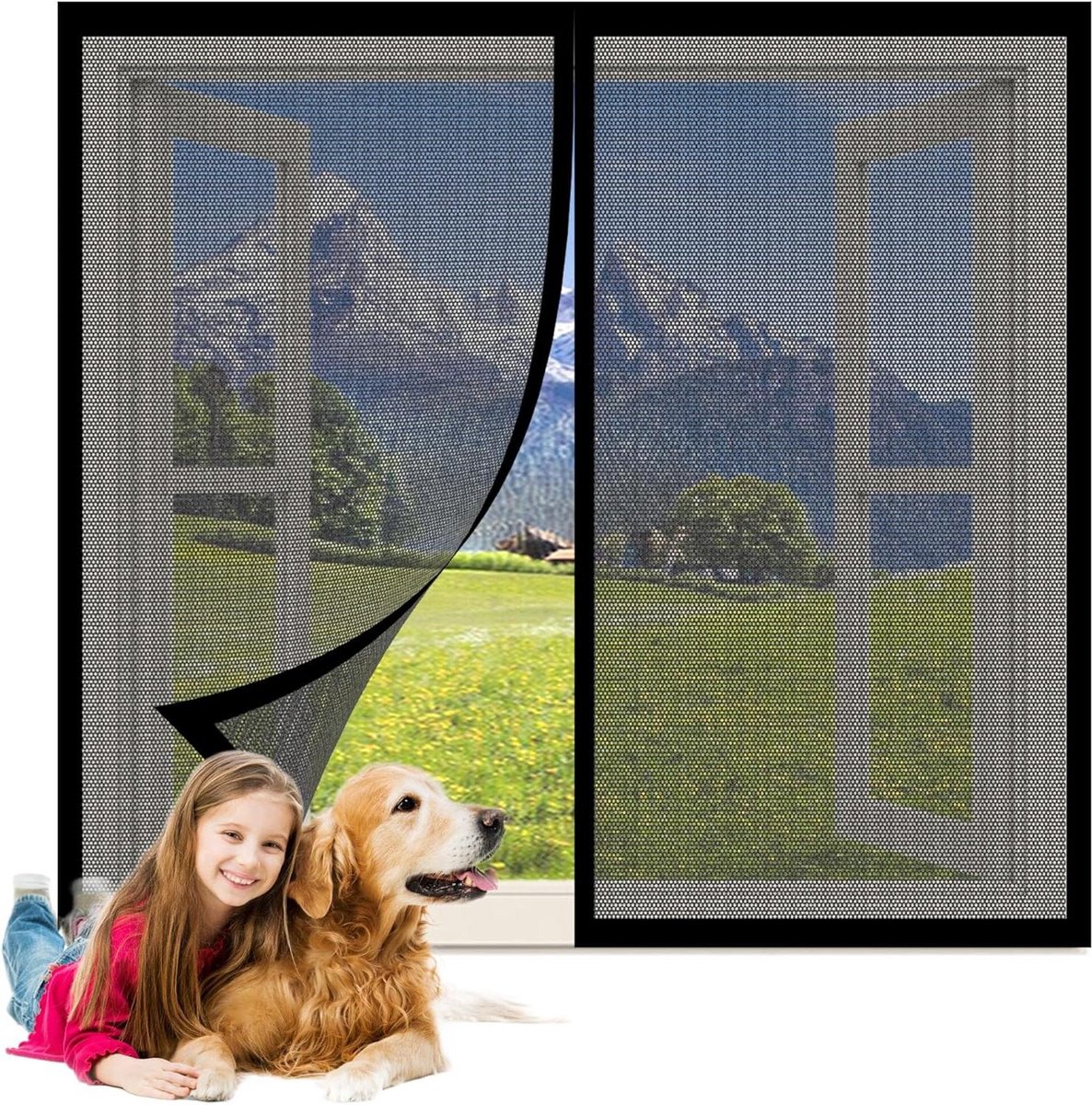Insectenhor Raam - Horren Deur - Bugs Buiten Houden - Magnetische Sluiting - 150x65 cm - Zwart