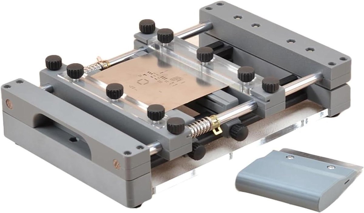 Soldeerpasta Tafel - PCB Stencil Printer - Elektronica Assemblage - Nauwkeurige Positionering - 150x150 mm - Zilver