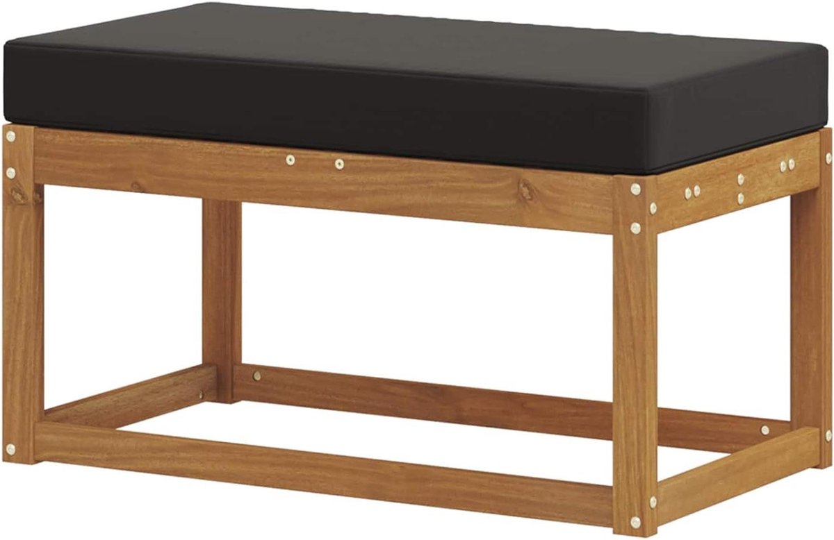 Buitenstoolbank Massief Hout - Tuin Lounge Bank - Ontspannen Buiten - Modulair Ontwerp - 80 cm - Naturel