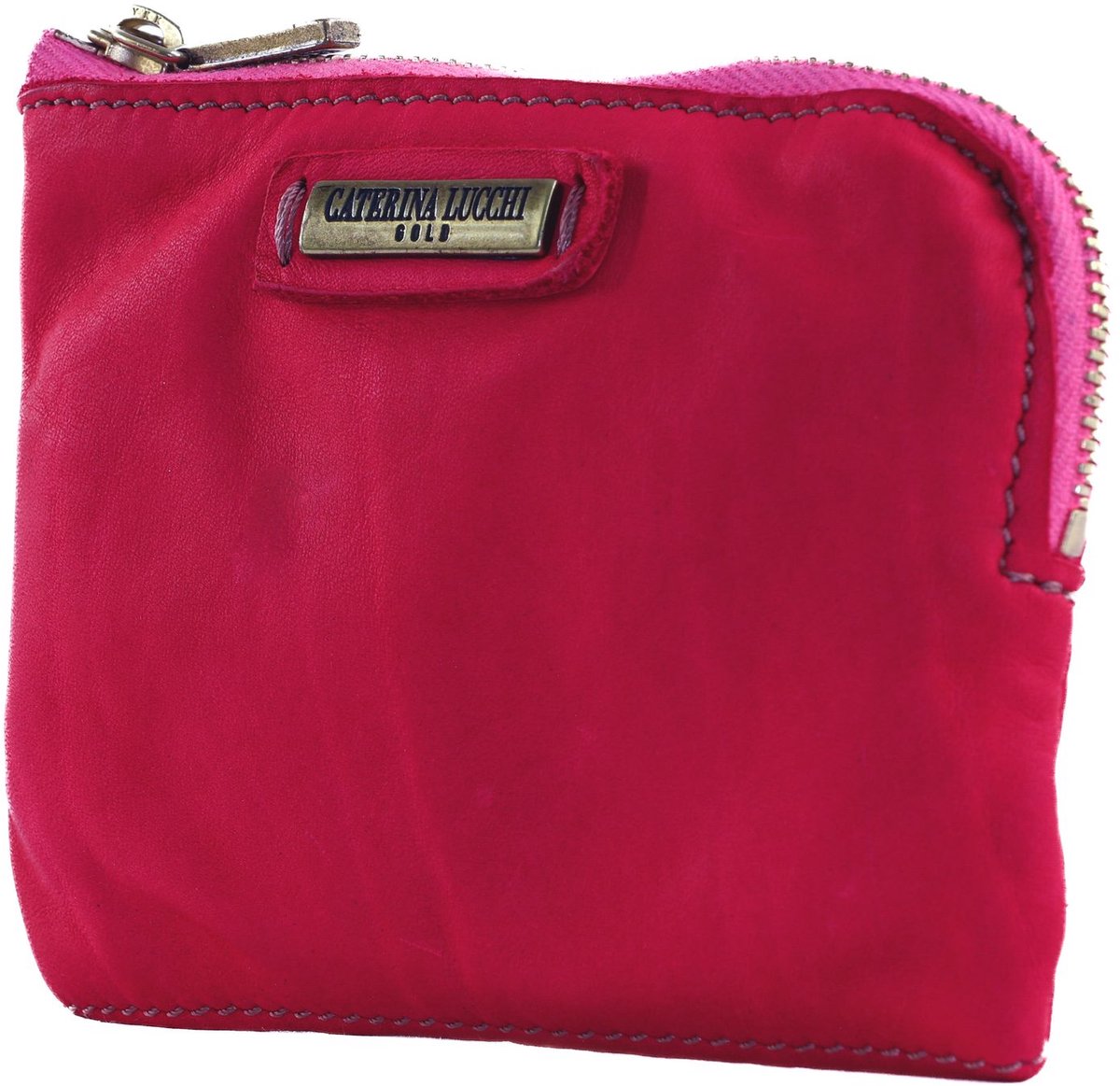 CATERINA LUCCHI Leren kaarthoes Fanny Wallet Fuxia roze