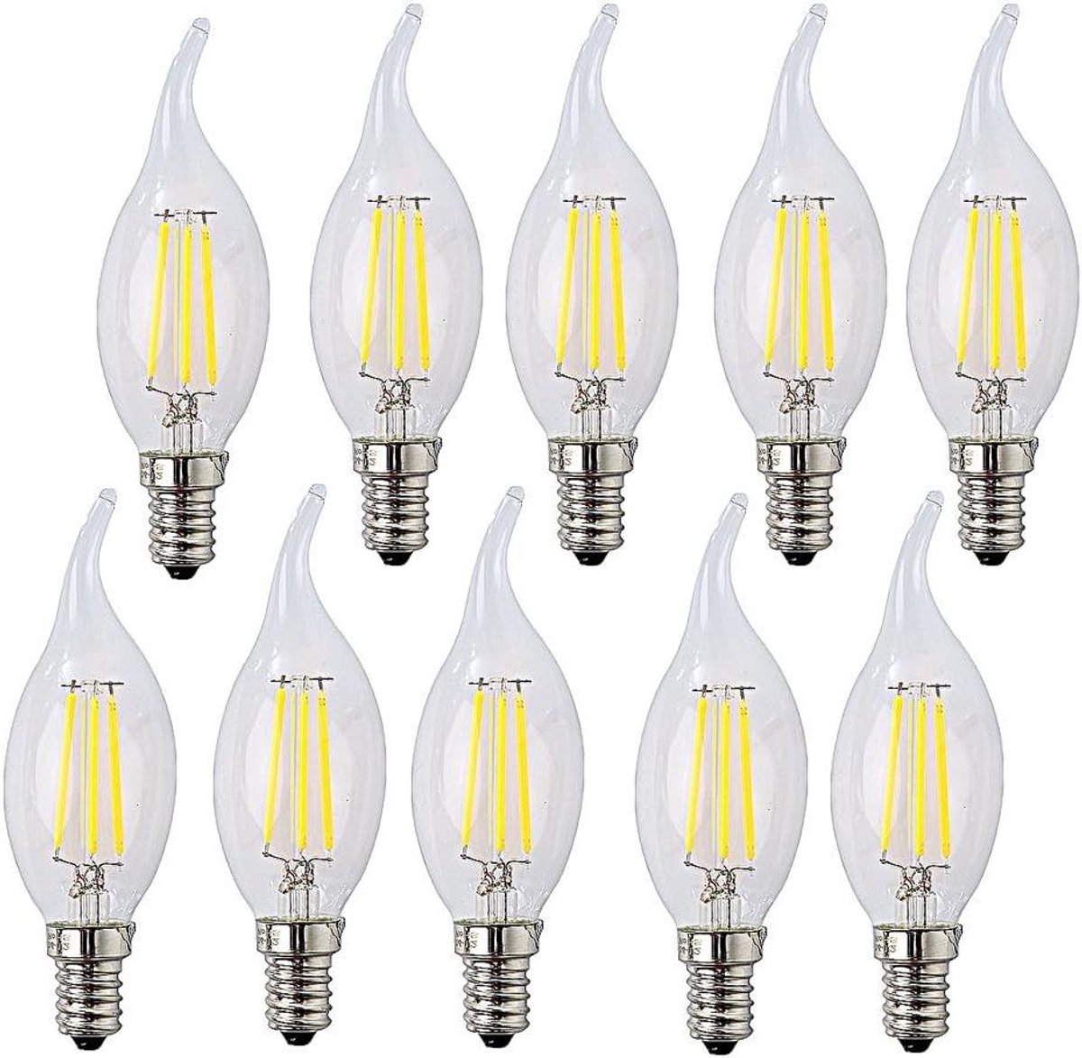 LED Lampen - E14 Fitting - Algemene Verlichting - Energiebesparend - 10 Stuks - Koud Wit