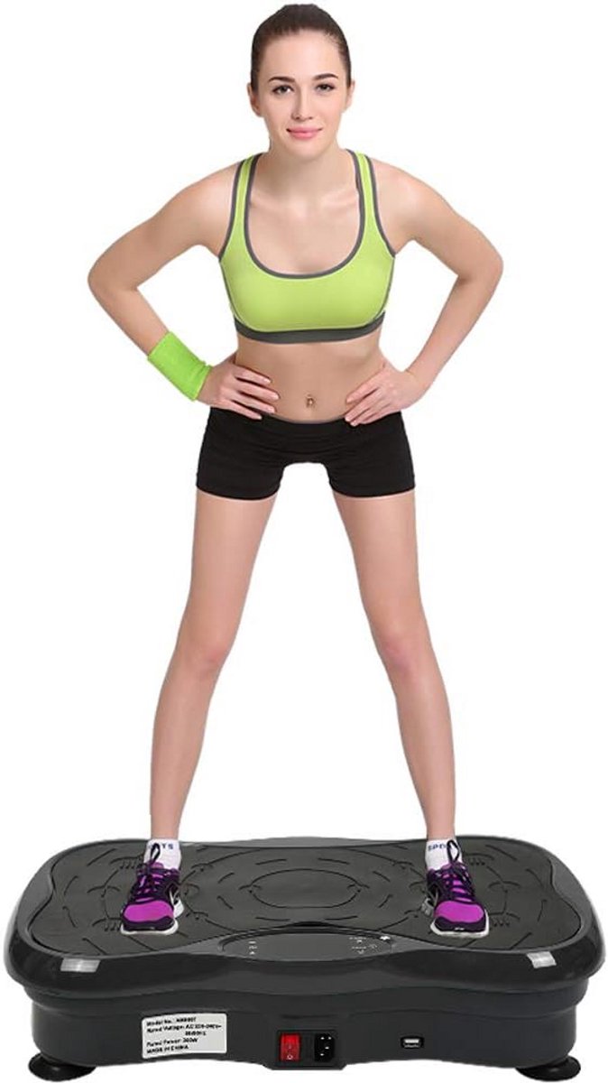 Vibratieplaat Fitness - Trilplaat Lichaam - Vetverbranding Training - Met Bluetooth Speaker - 53x35x12CM - Zwart Rood