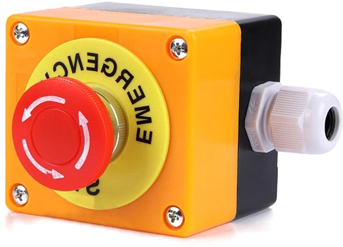Noodstroomschakelaar - Drukknop station - Industriële bediening - Rode paddestoel - 660 Volt - Rood