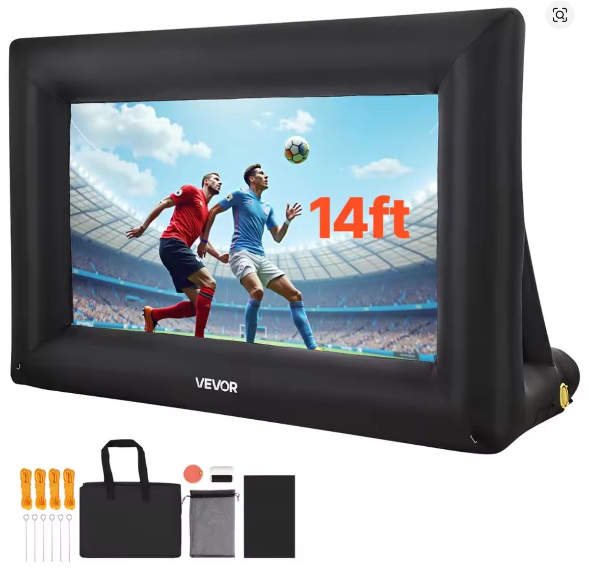 LeeuwenChoice® Opblaasbaar Projectiescherm - WK Voetbal Kijken - Outdoor Cinema - Waterbestendig - Scherm 263x147cm