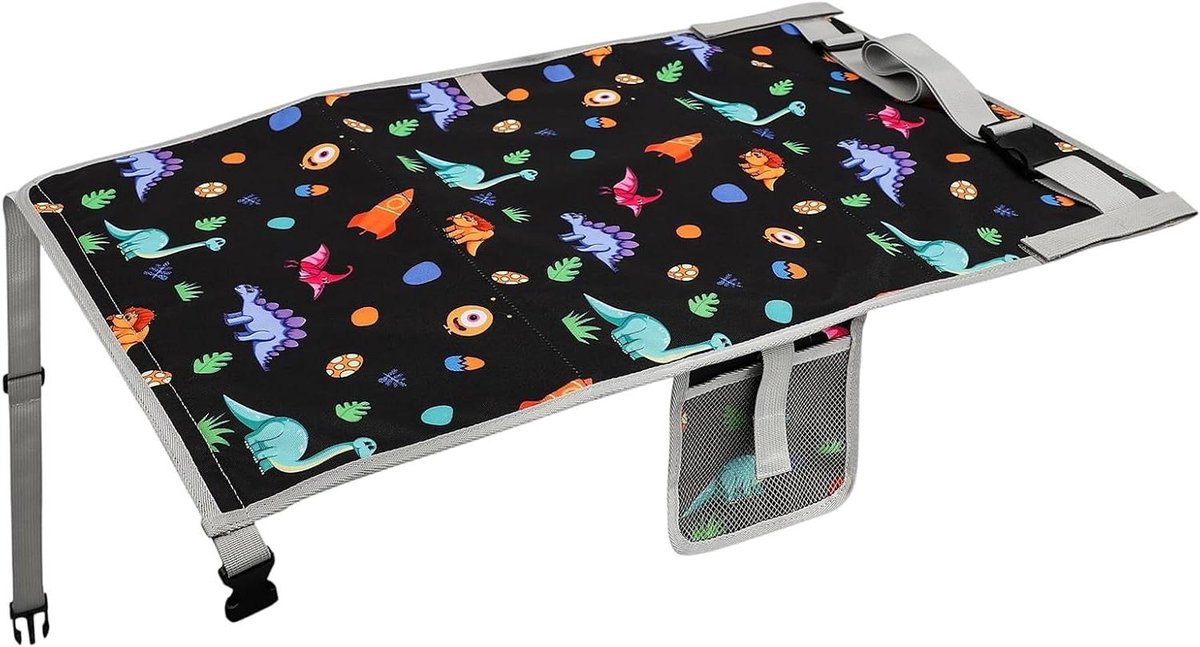 Vliegtuigbed Peuter - Reisbed Kinderen - Comfortabel Reizen - Opvouwbaar Waterdicht - 76 x 44.5 cm - Dinosaurus
