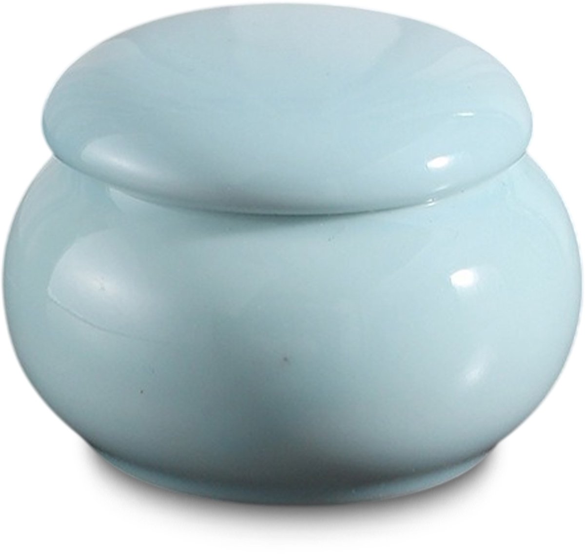 Akerz Keramische Mini Urn Babyblauw – 45 ml – Herinneringsurn voor As – Inclusief Beschermzakje – Discreet Aandenken