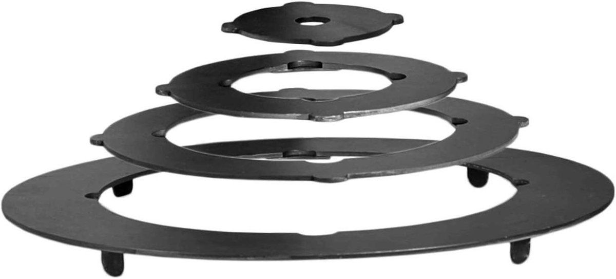 Adapter Ringen - Kookplaat Aanpassing - Buiten Koken - Robuust Staal - 345-38 cm - Zwart