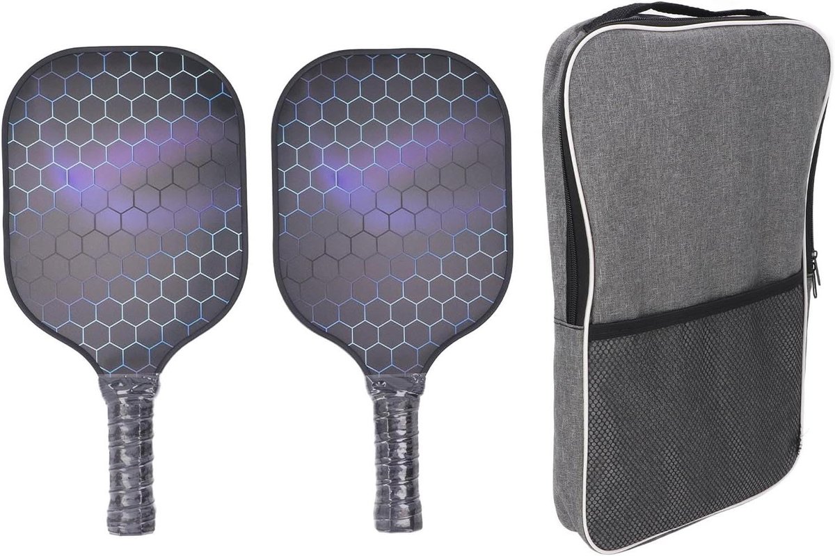 Peddelset Glasvezel - Lichtgewicht peddels - Plezierig spel - Ergonomische grip - 43 x 31 x 12 cm - Grijs