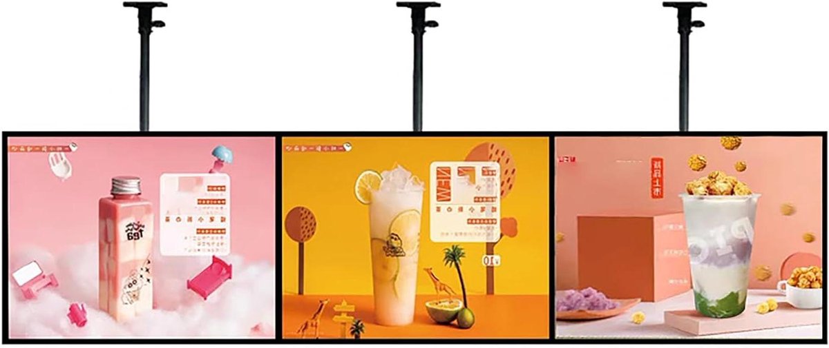 LED Menubord - Lichtbak Display - Zaken Presenteren - Ultradun Klikbaar - 435 x 60 cm - Zwart