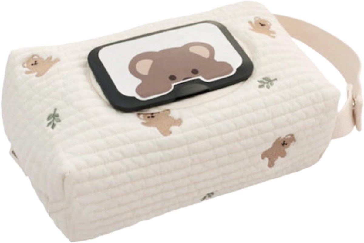 Reisdoekjes Houder - Draagbaar etui - Babyverzorging onderweg - Herbruikbaar katoen - 20 x 12 x 8 cm - Niet gespecificeerd