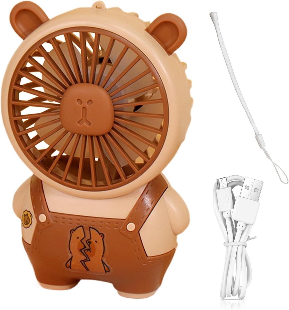 Draagbare Ventilator - Zakventilator USB - Opfrissen Buiten - Stil & Compact - 43 x 88 x 43 cm - Bruin