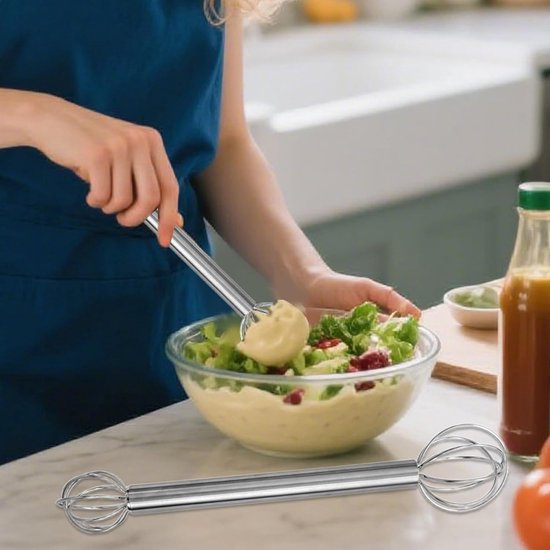 Miso Roerstaaf - Mengtool Keuken - Beslag Maken - Ergonomische Grip - 20 cm - Zilver — afbeelding 2
