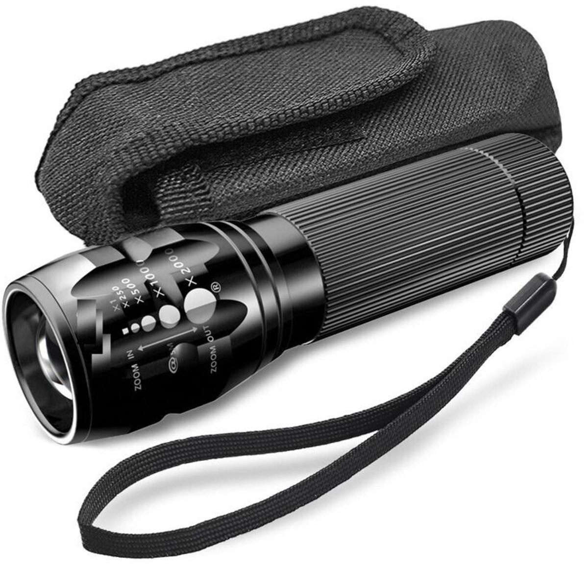 Krachtige fietslamp geschikt voor telescopische focus, 3 lumen zoom, noodzaklamp