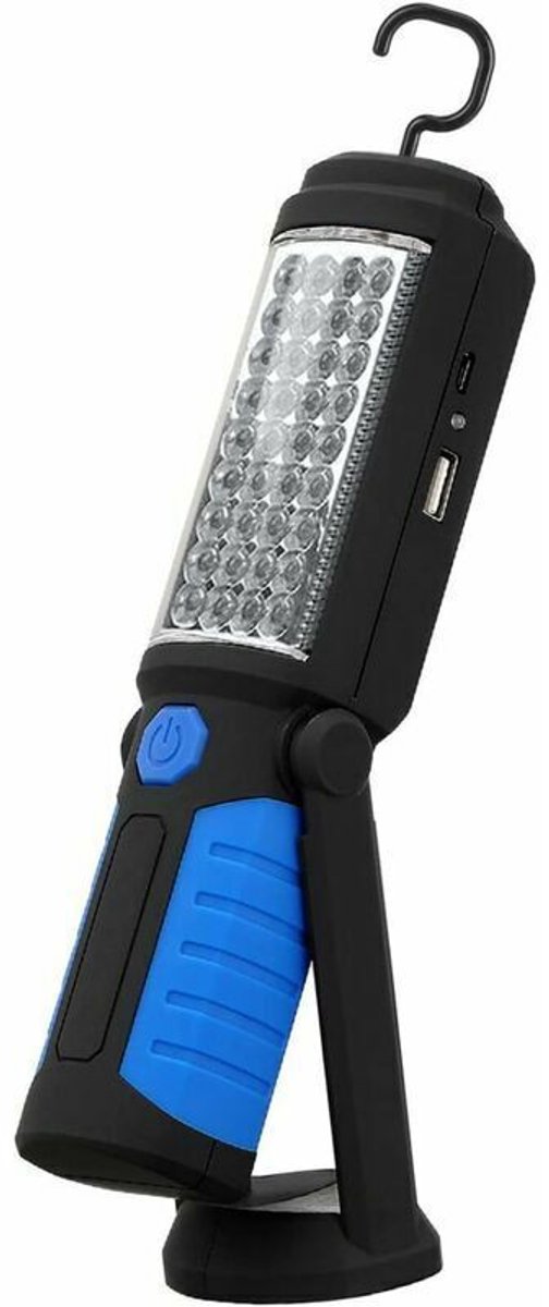 Oplaadbare LED-zaklamp geschikt voor magnetische voet - COB-werklamp - geschikt voor auto-onderhoud, garage, machineonderhoud en thuisgebruik - blauw