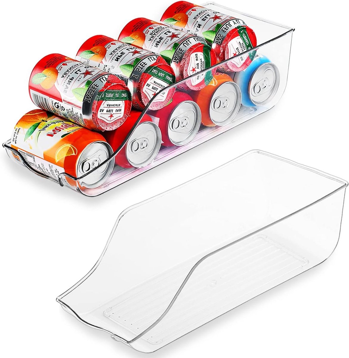 Soda Blikjes Organizer voor Koelkast, Vriezer en Keuken, Handige Opbergoplossing voor Dranken en Blikvoeding, 2 Stuks