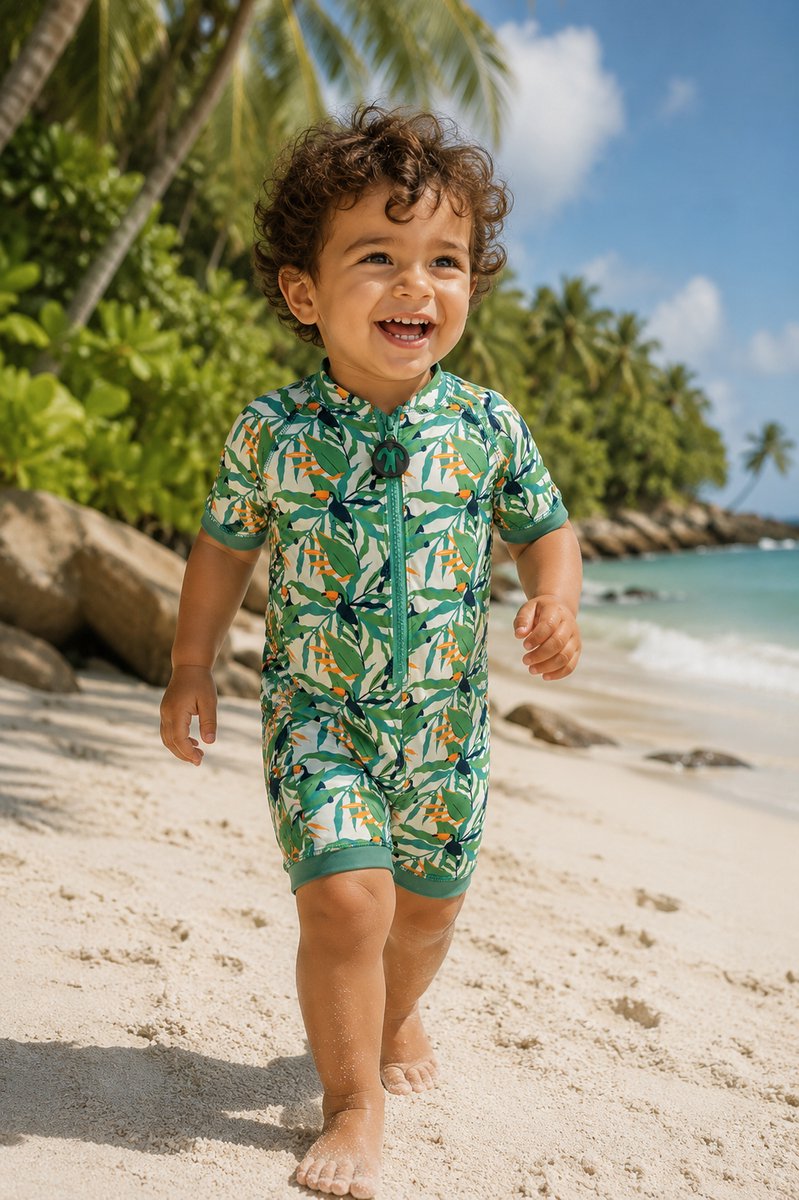 Ducksday - zwempakje voor baby en peuter - unisex - eendelig - met rits - UV-werend UPF50+ - Toucan - 2 jaar - 86/92